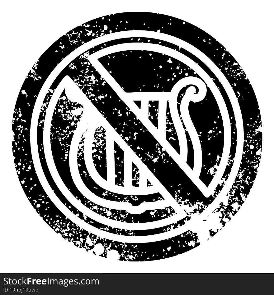 no music distressed icon