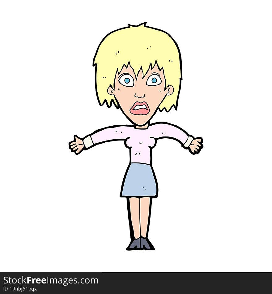 cartoon shocked woman