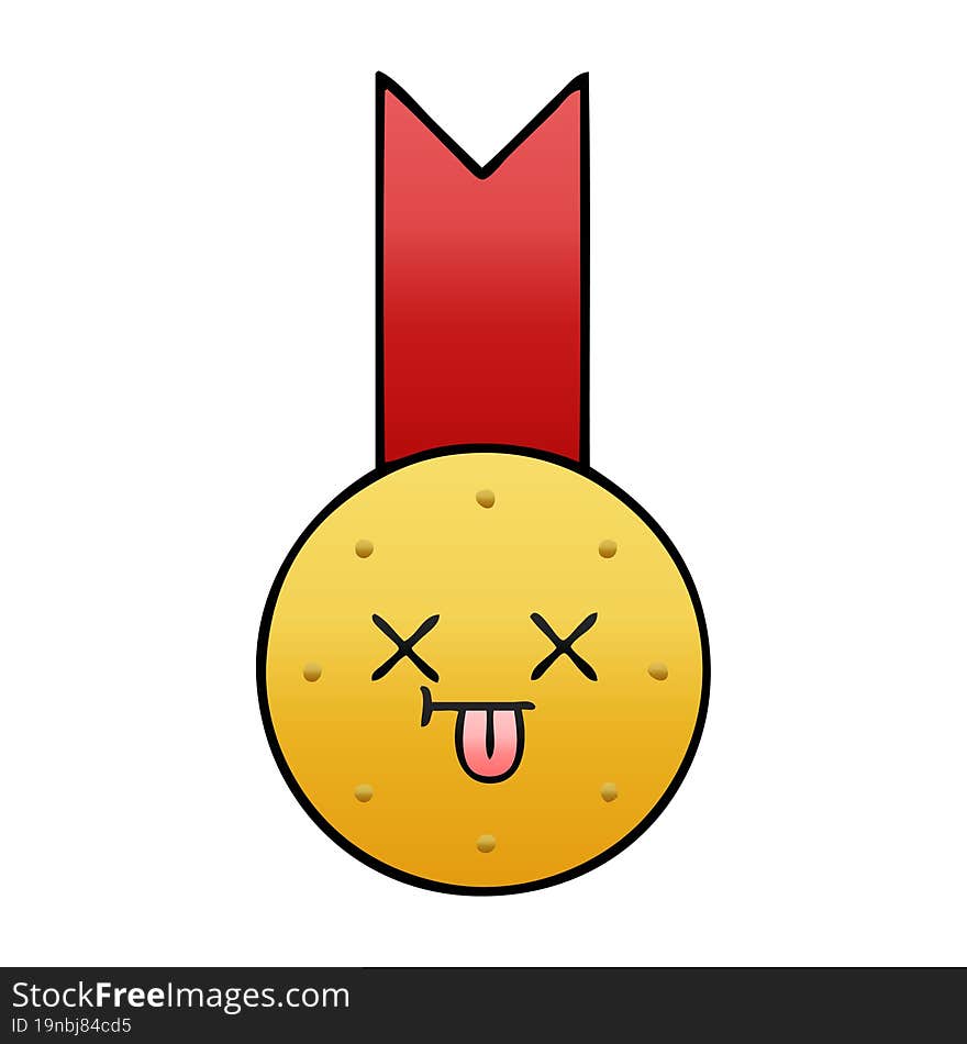 gradient shaded cartoon gold medal