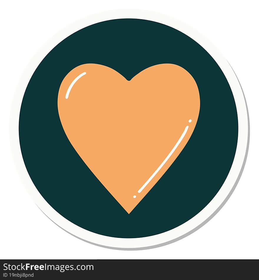 sticker of tattoo in traditional style of a heart. sticker of tattoo in traditional style of a heart