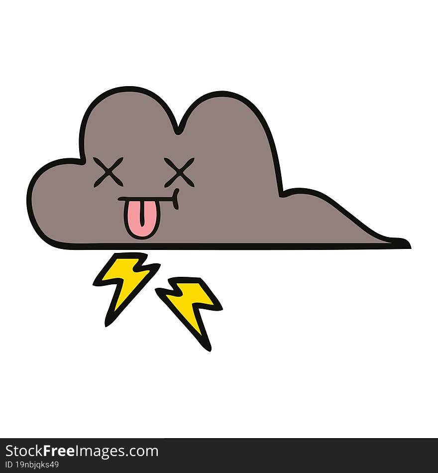 Cute Cartoon Storm Cloud