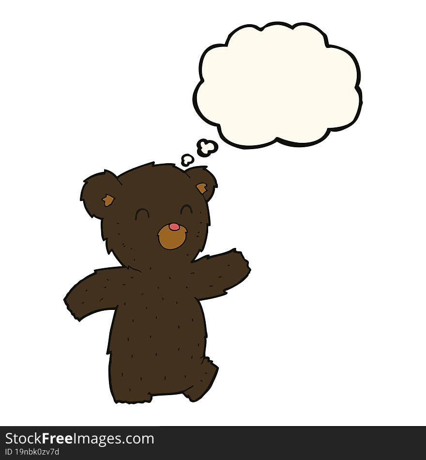 Cartoon Black Bear With Thought Bubble