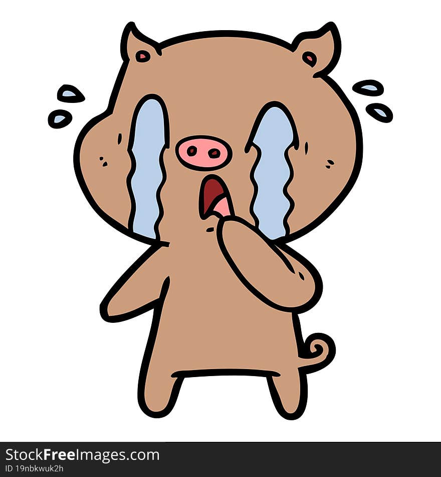 crying pig cartoon. crying pig cartoon