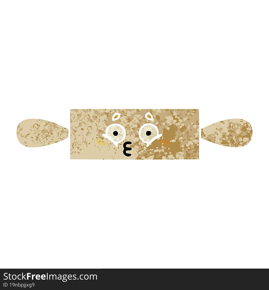 retro illustration style cartoon of a rolling pin