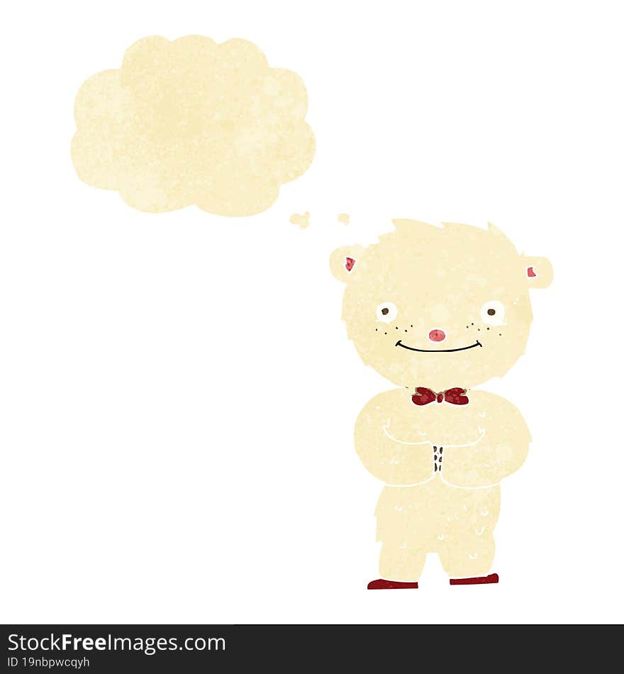 Cartoon Little Polar Bear With Thought Bubble