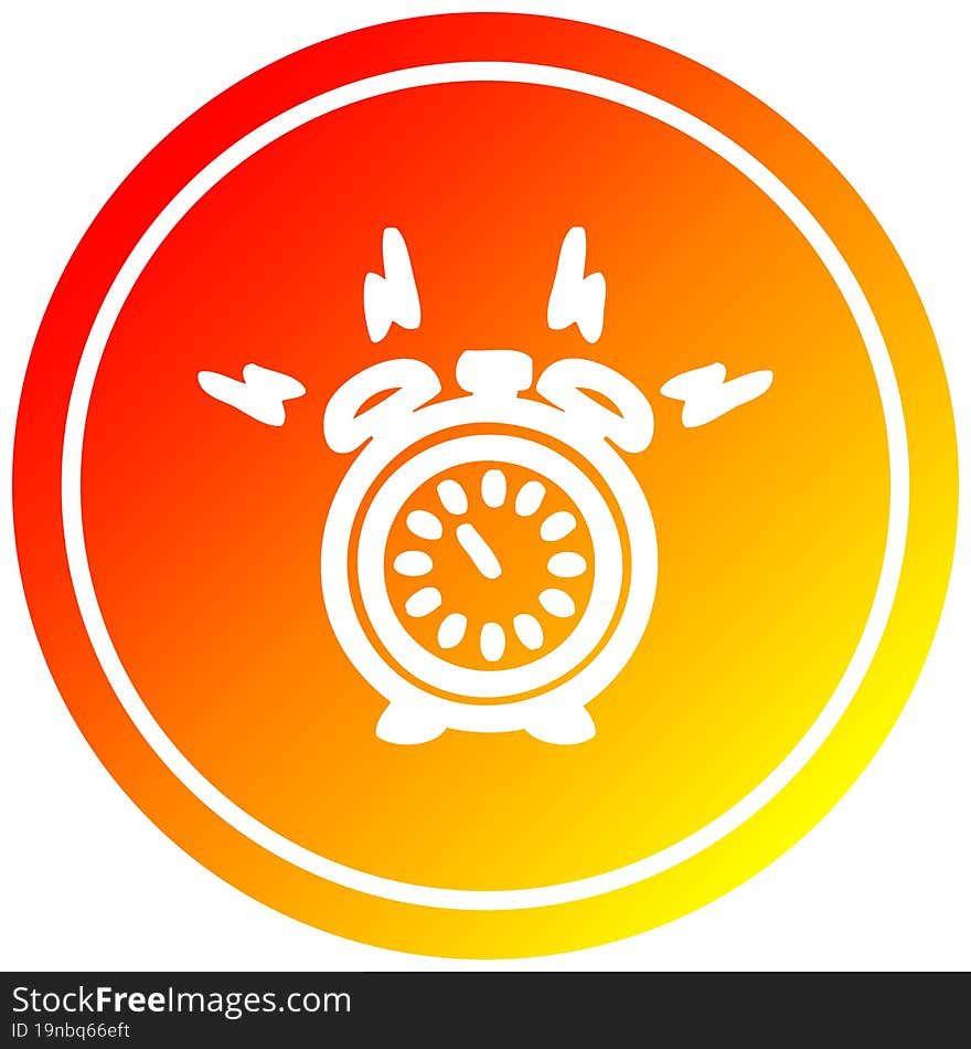 Alarm Clock Circular In Hot Gradient Spectrum