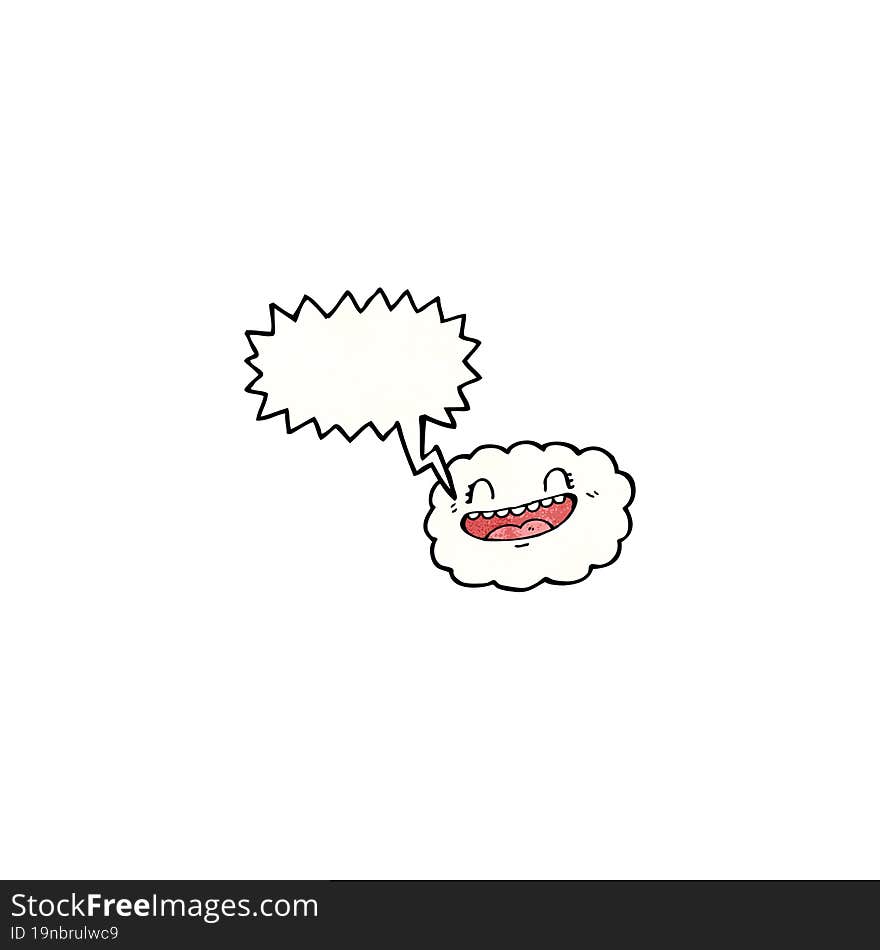 happy cloud with speech bubble