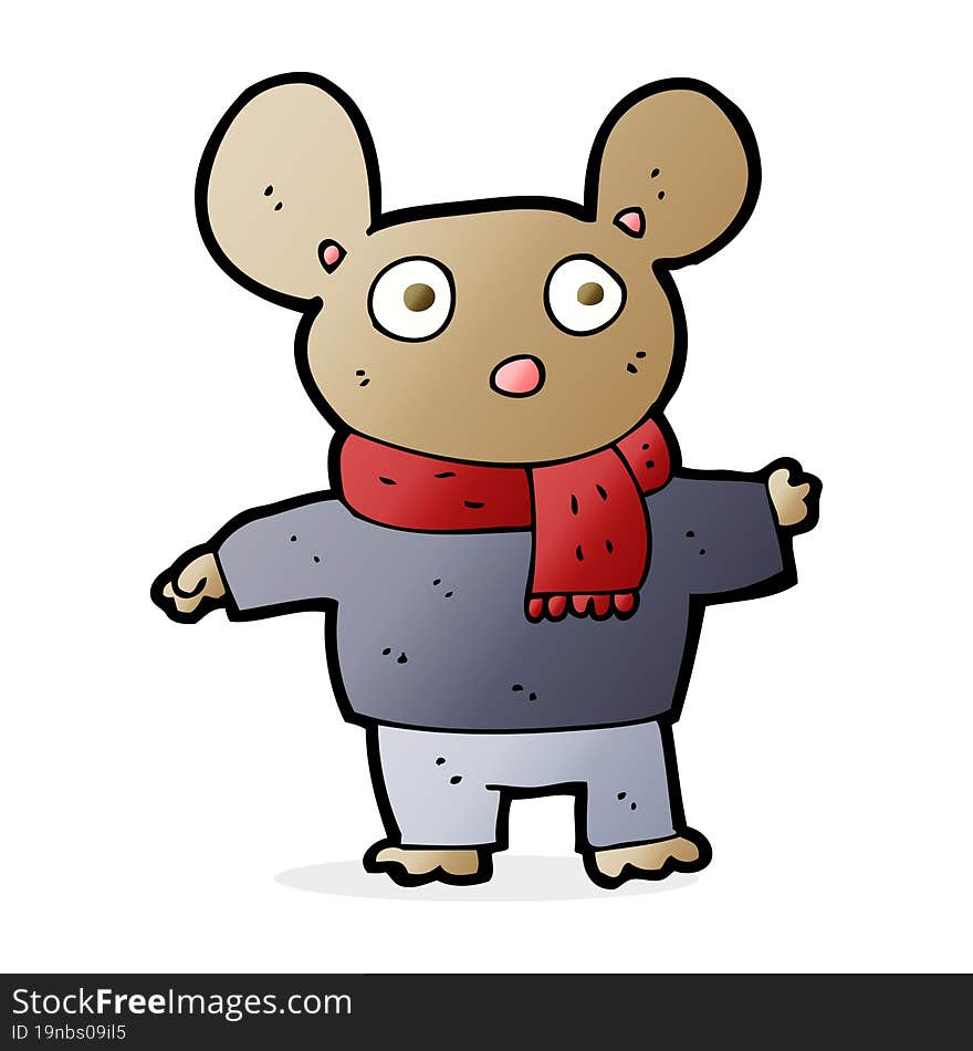 cartoon mouse in clothes