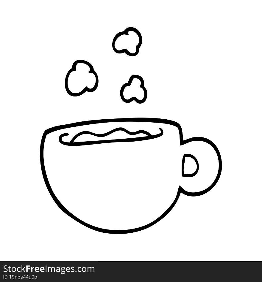 line drawing cartoon coffee cup