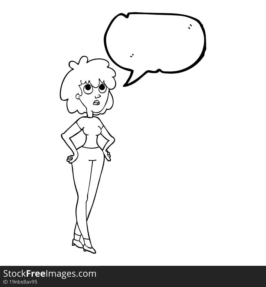 Speech Bubble Cartoon Surprised Woman