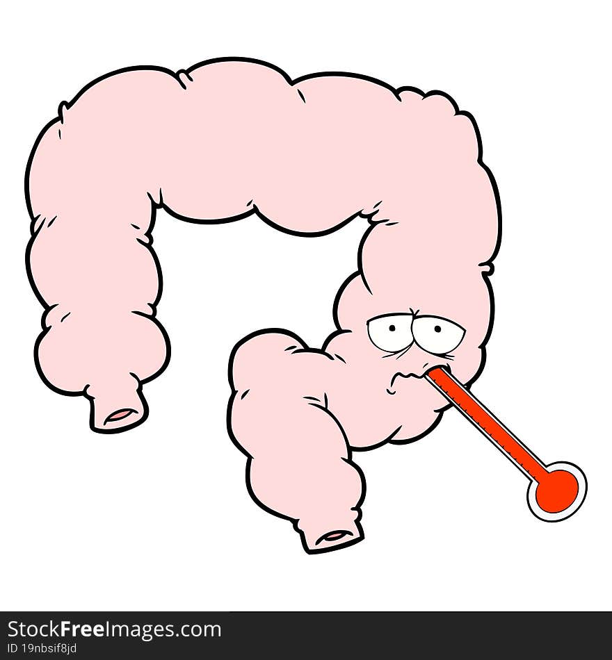 cartoon unhealthy colon. cartoon unhealthy colon