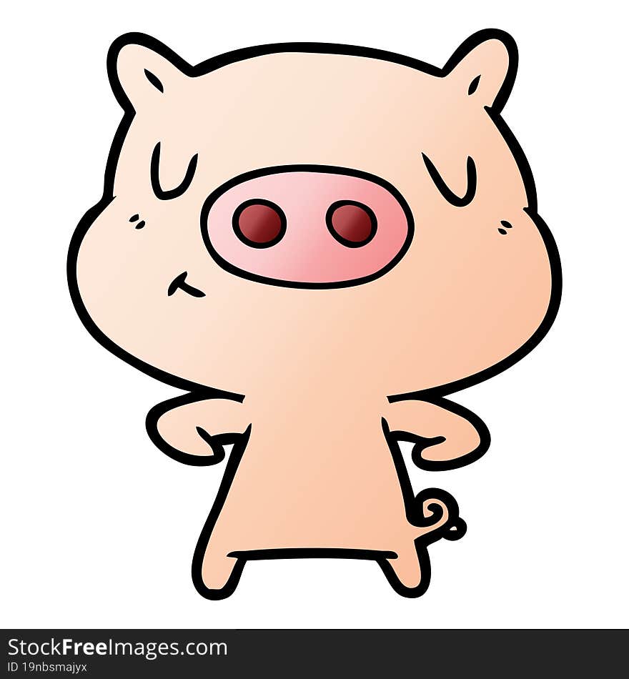 cartoon content pig. cartoon content pig