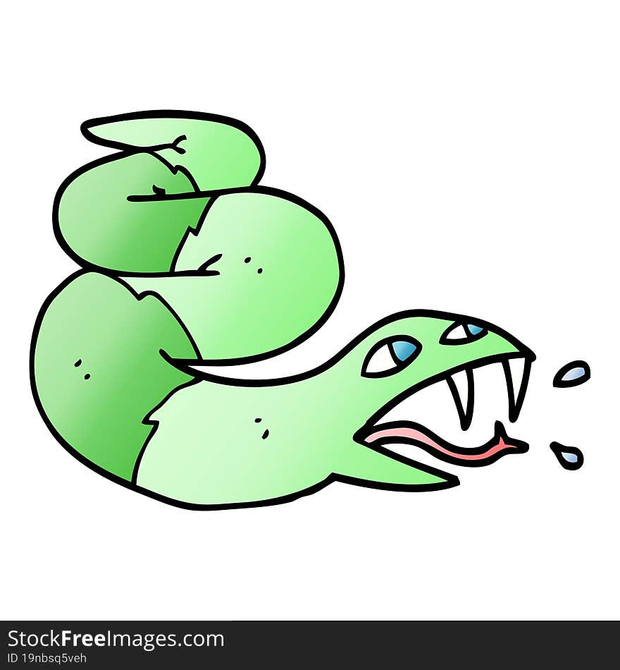 Vector Gradient Illustration Cartoon Hissing Snake