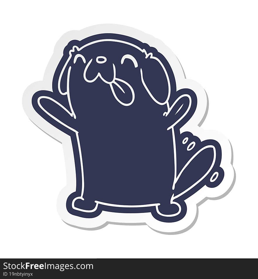 Cartoon Sticker Kawaii Of A Cute Dog