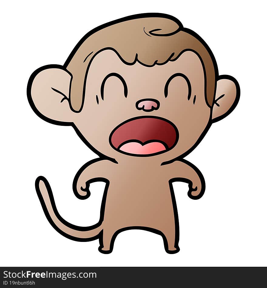 shouting cartoon monkey. shouting cartoon monkey