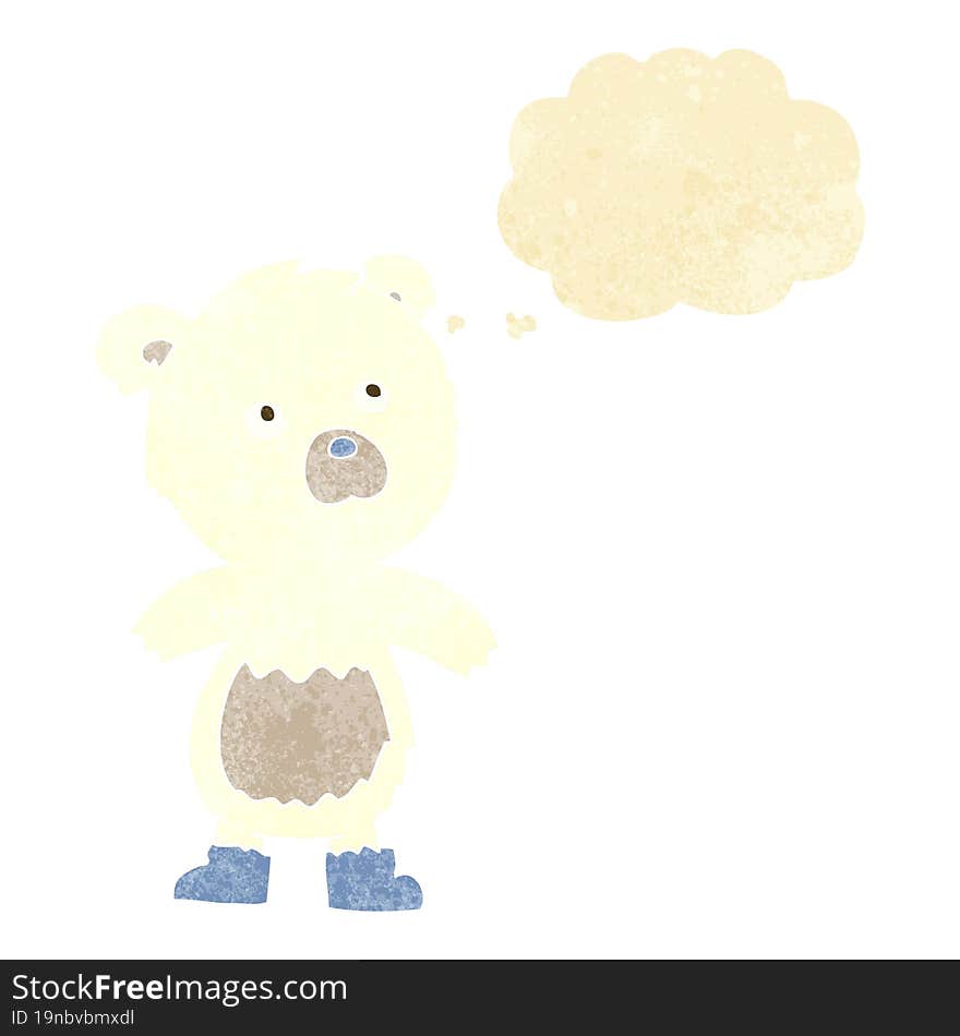 cartoon cute little bear with thought bubble