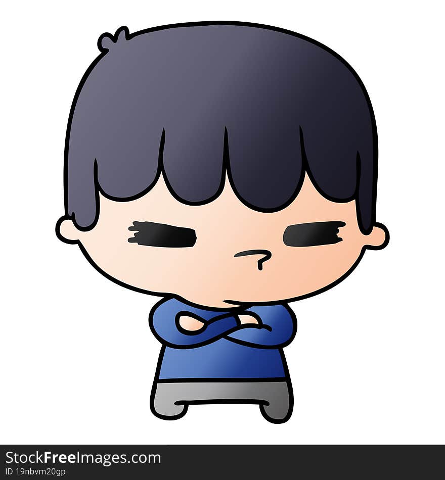 gradient cartoon of a kawaii cute cross boy