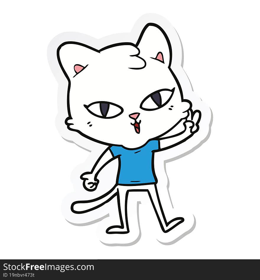 Sticker Of A Cartoon Cat