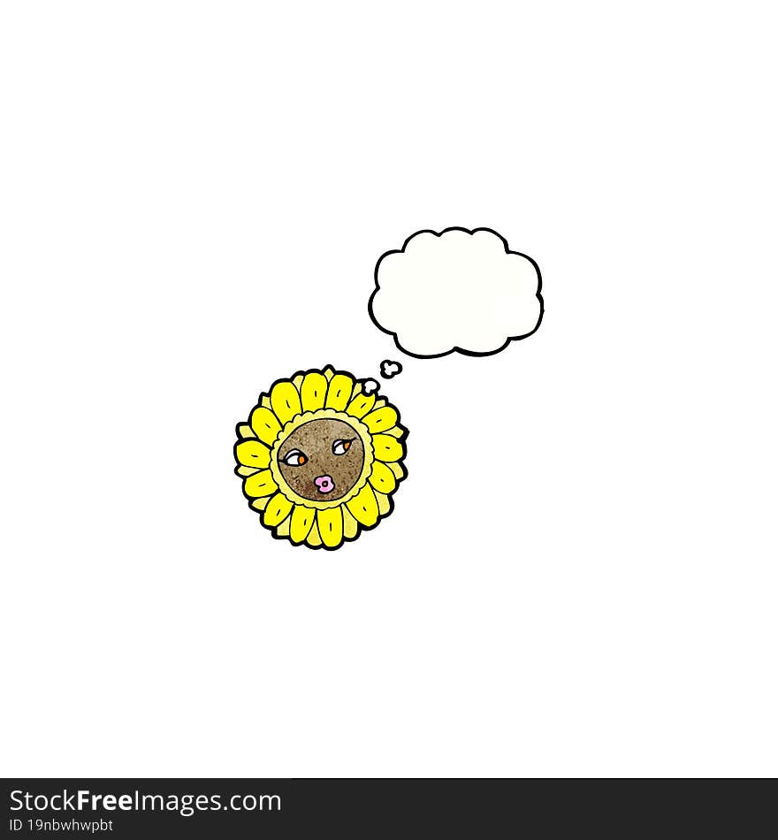 cartoon pretty sunflower face