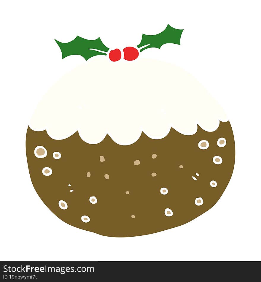 flat color style cartoon christmas pudding