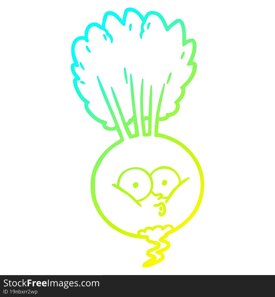 cold gradient line drawing cartoon vegetable