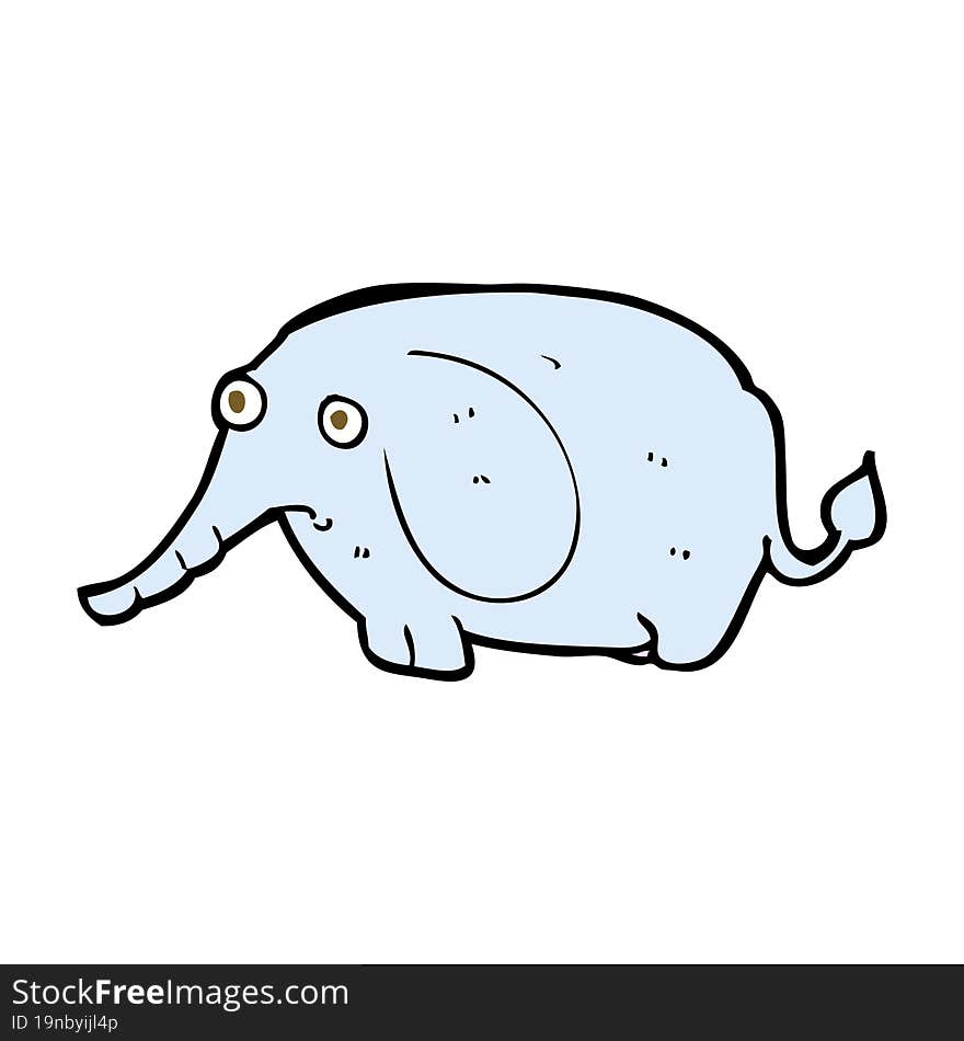 cartoon sad little elephant