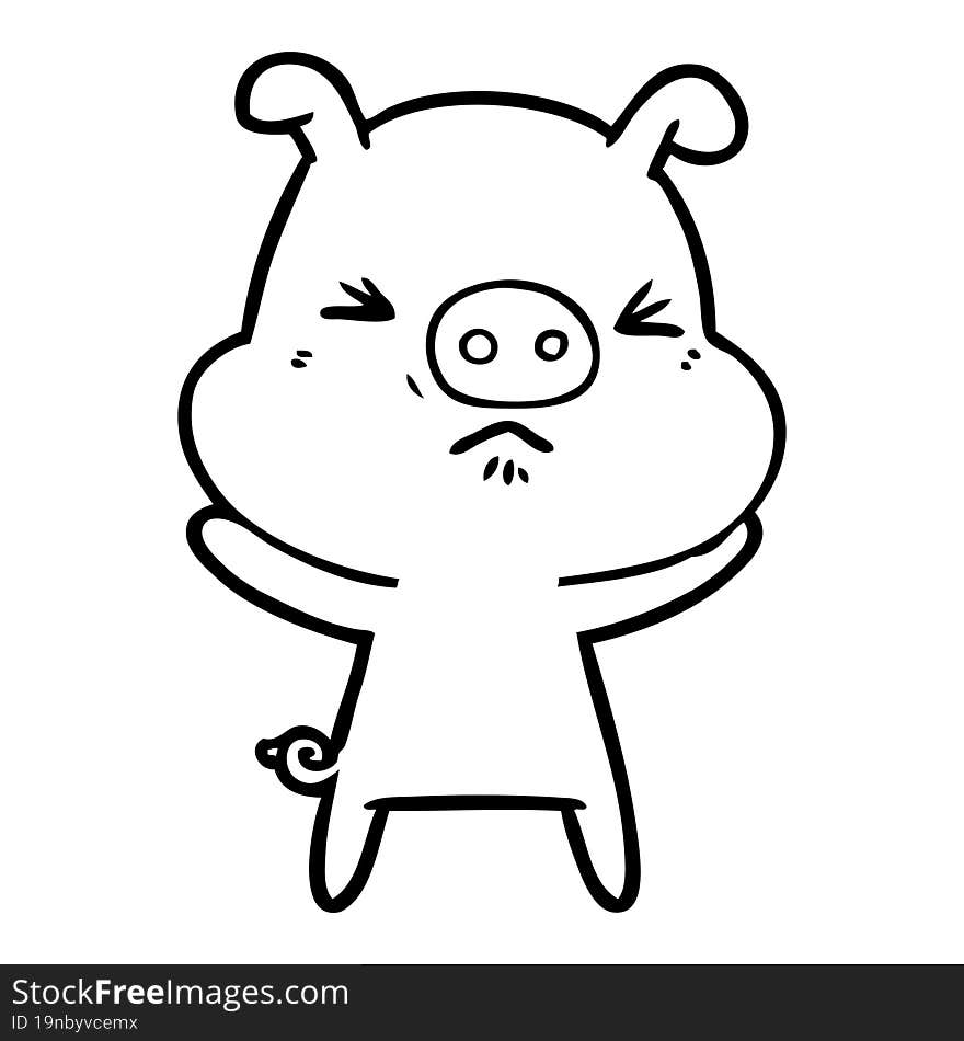 cartoon angry pig. cartoon angry pig