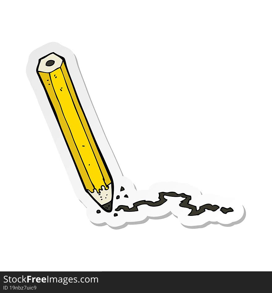 sticker of a cartoon pencil