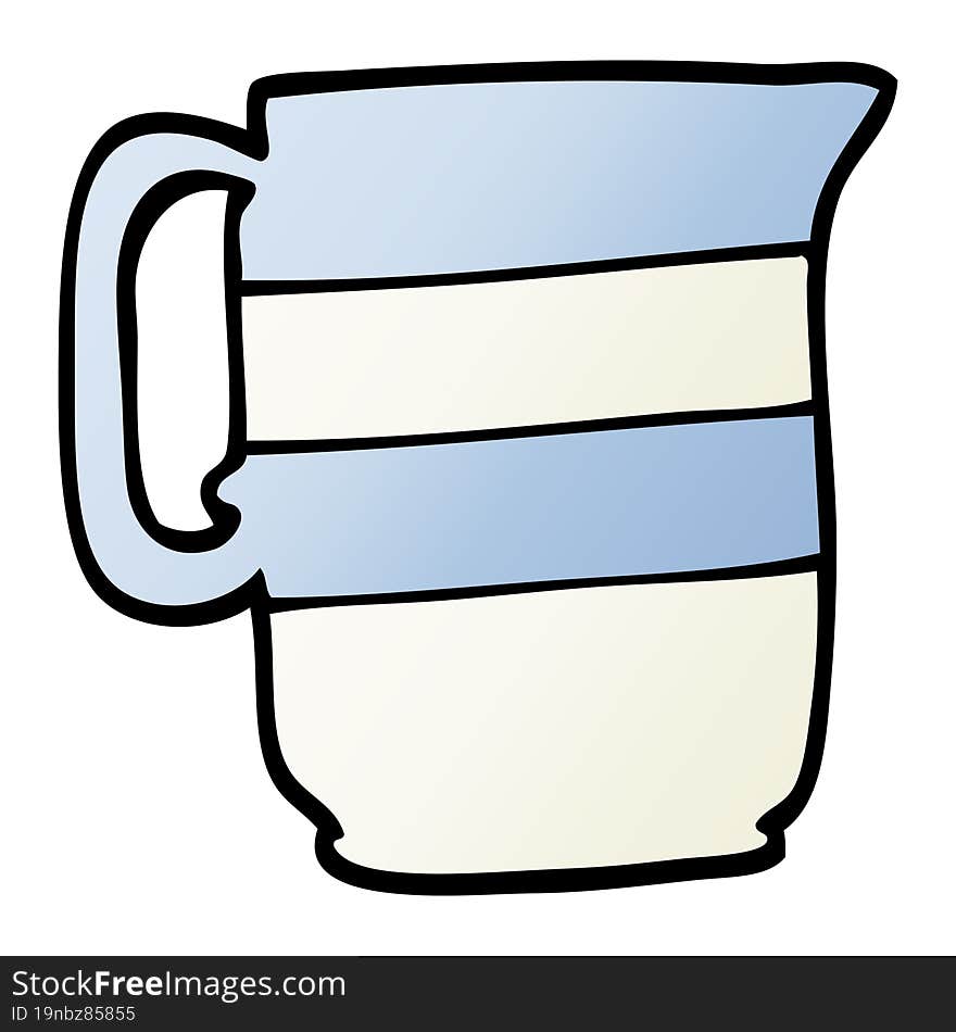 Vector Gradient Illustration Cartoon Milk Jug