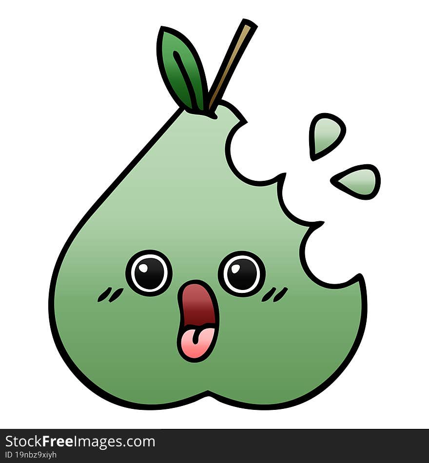 gradient shaded cartoon of a green pear