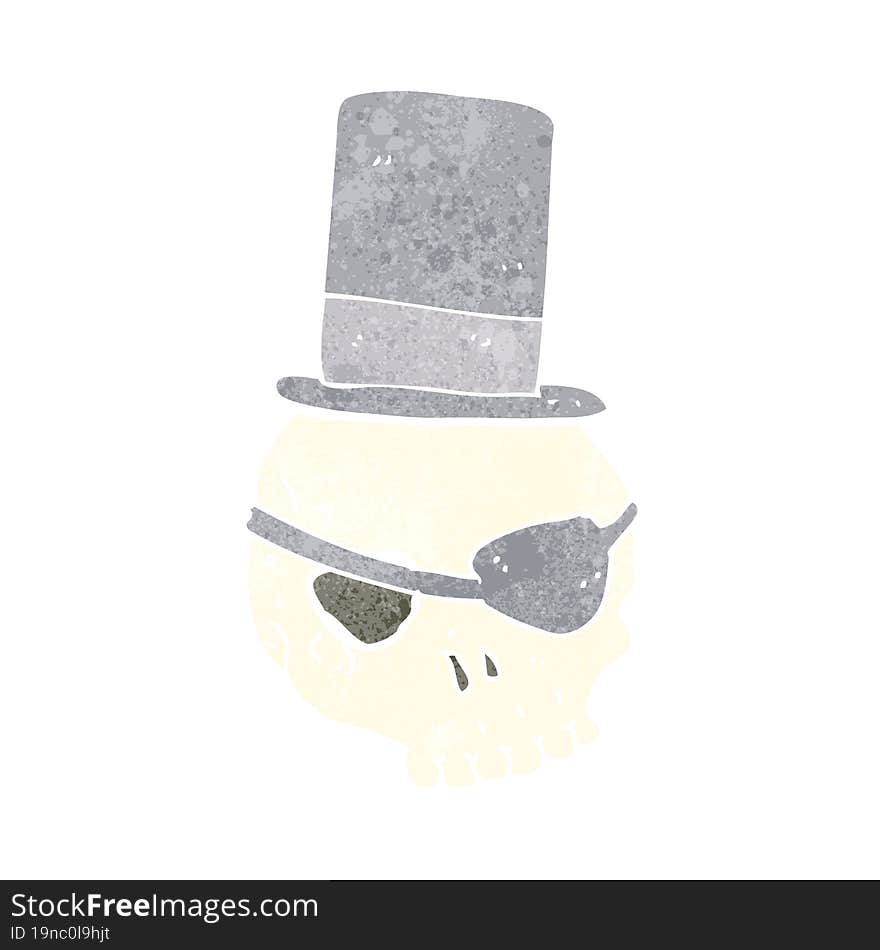 skull in top hat cartoon