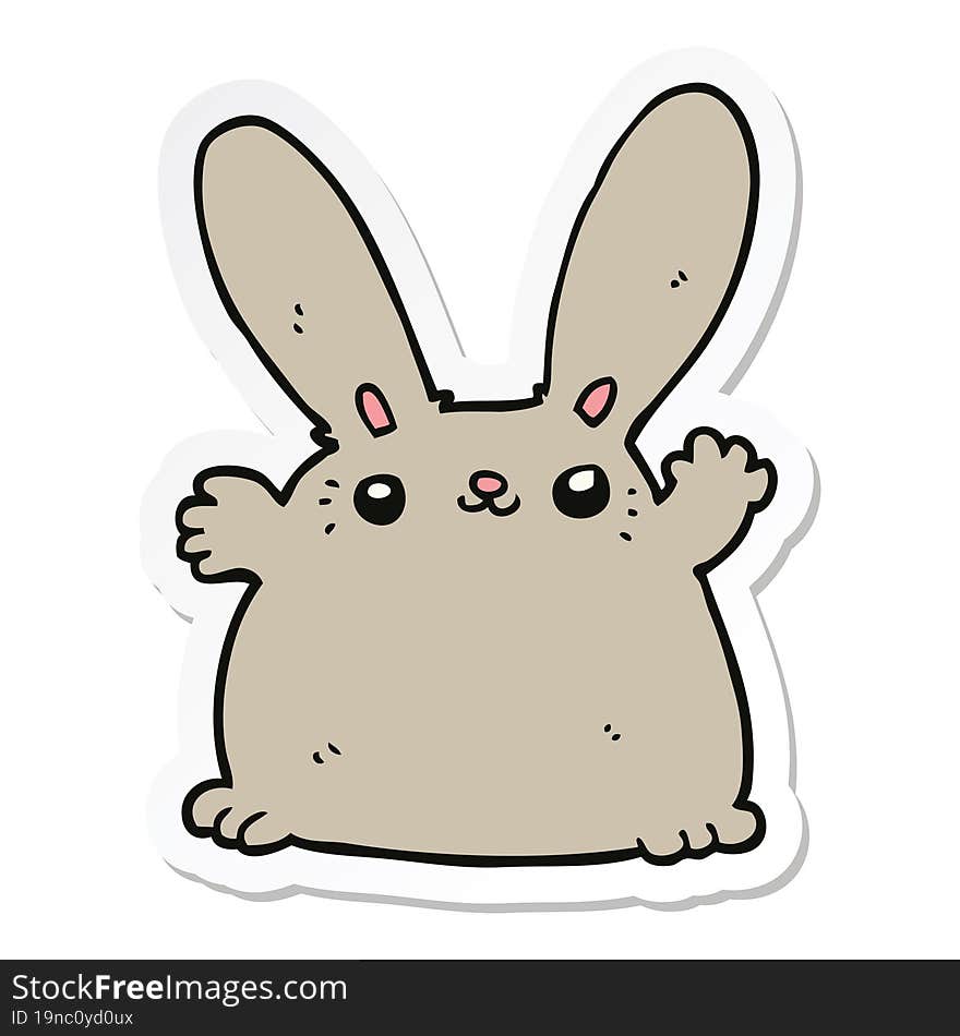 sticker of a cartoon rabbit