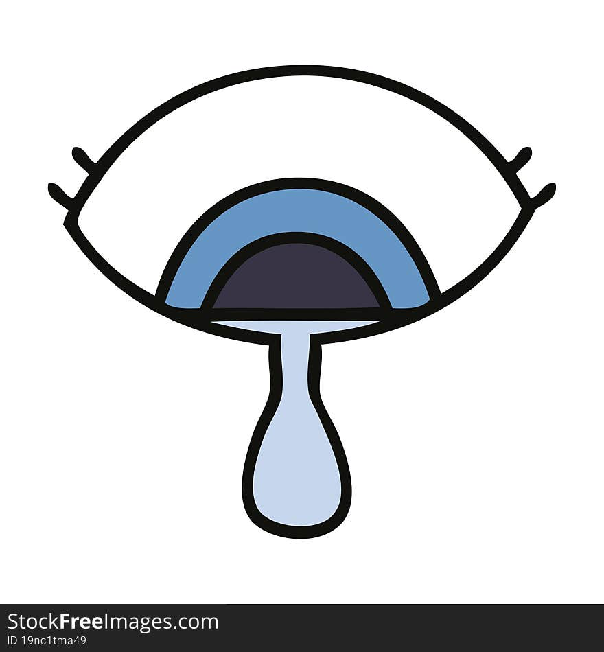 cute cartoon of a crying eye. cute cartoon of a crying eye