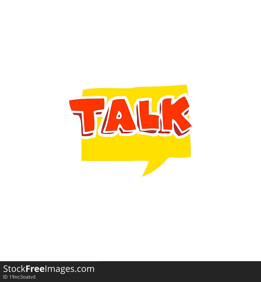 flat color illustration of a cartoon talk symbol