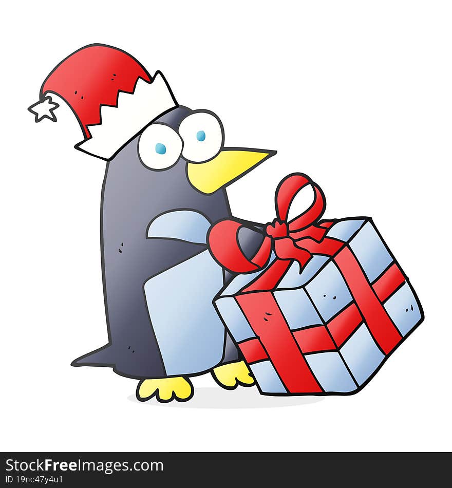 cartoon christmas penguin