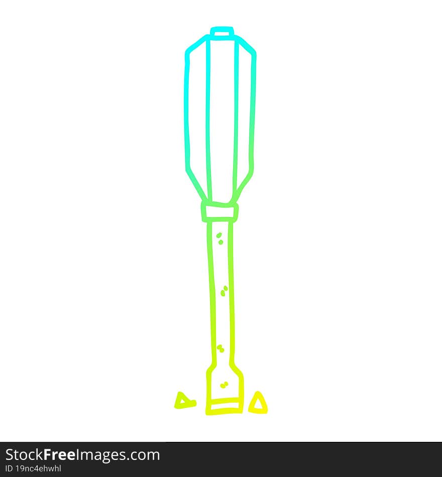 Cold Gradient Line Drawing Cartyoon Flat Head