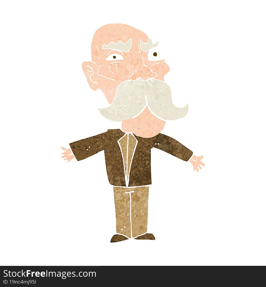 Cartoon Angry Old Man