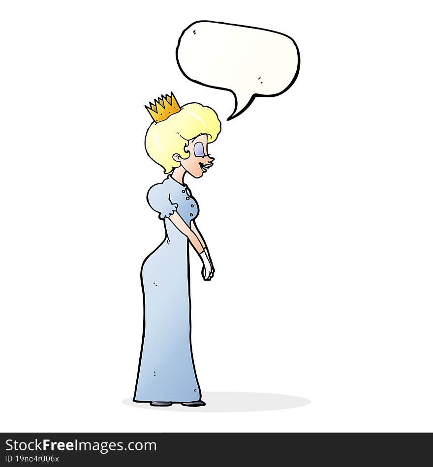 cartoon princess with speech bubble