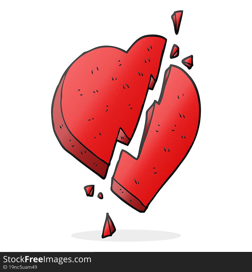 cartoon broken heart symbol