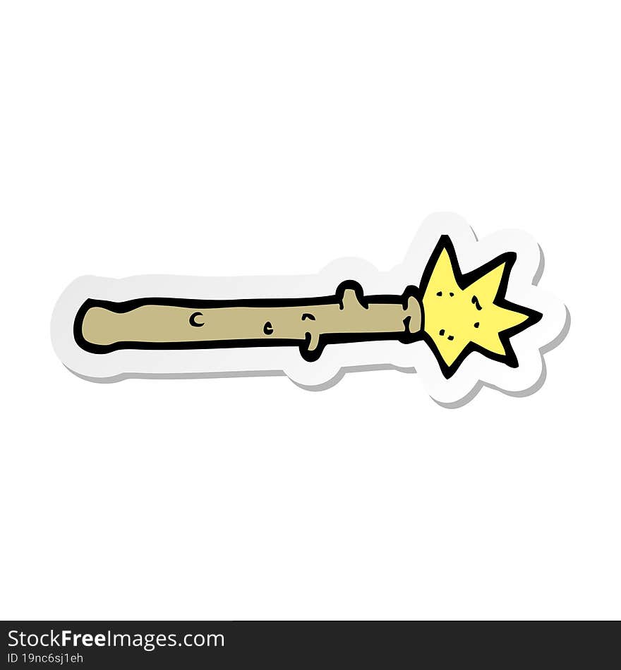 Sticker Of A Cartoon Magic Wand