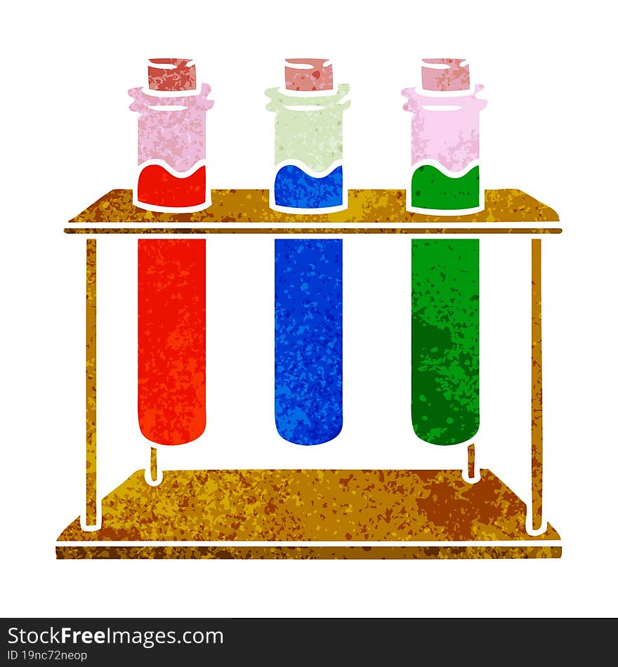 Retro Cartoon Doodle Of A Science Test Tube