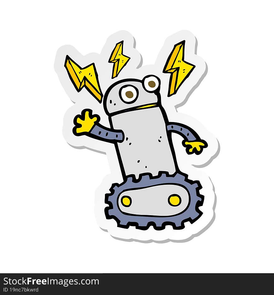 sticker of a cartoon robot