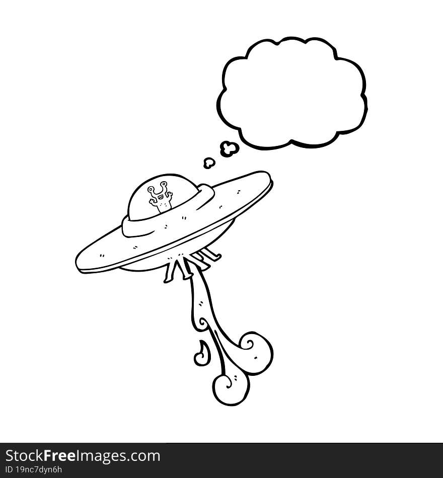 thought bubble cartoon alien spaceship