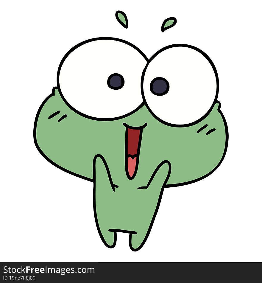 cartoon kawaii excited cute frog