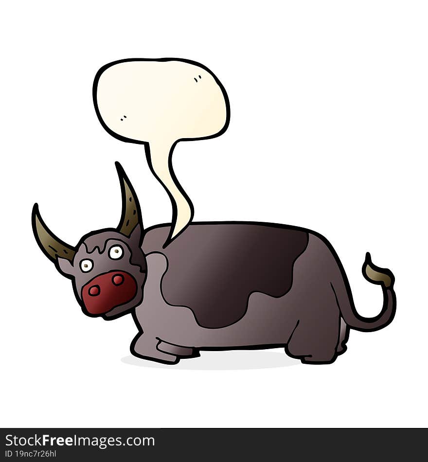 Cartoon Bull With Speech Bubble