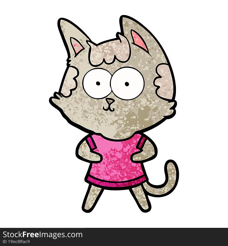 happy cartoon cat. happy cartoon cat