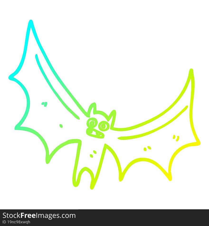 cold gradient line drawing cartoon bat