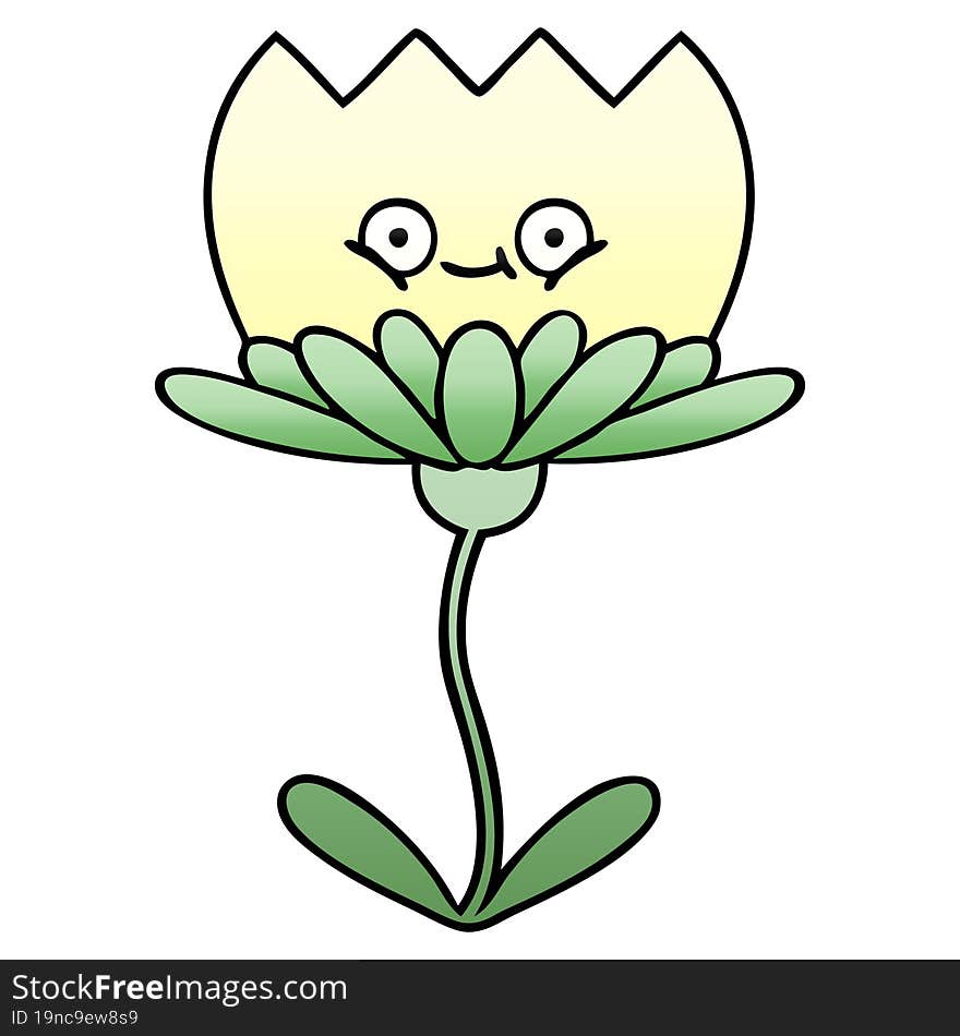 Gradient Shaded Cartoon Flower