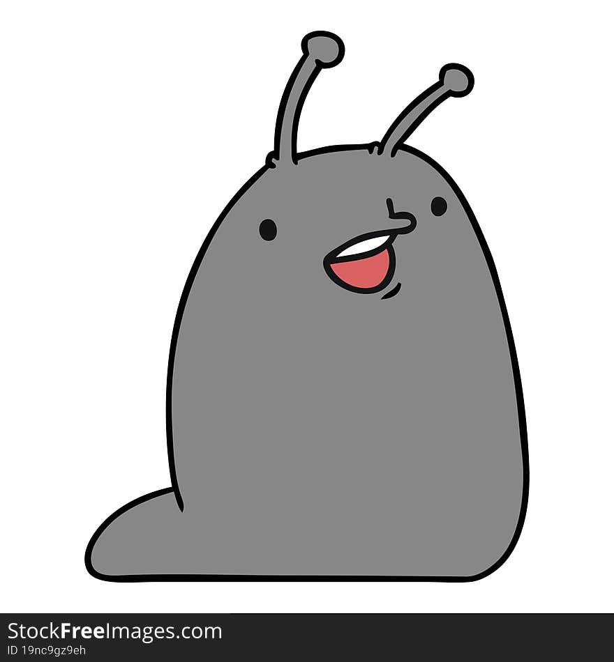 cartoon illustration of a cute kawaii slug. cartoon illustration of a cute kawaii slug