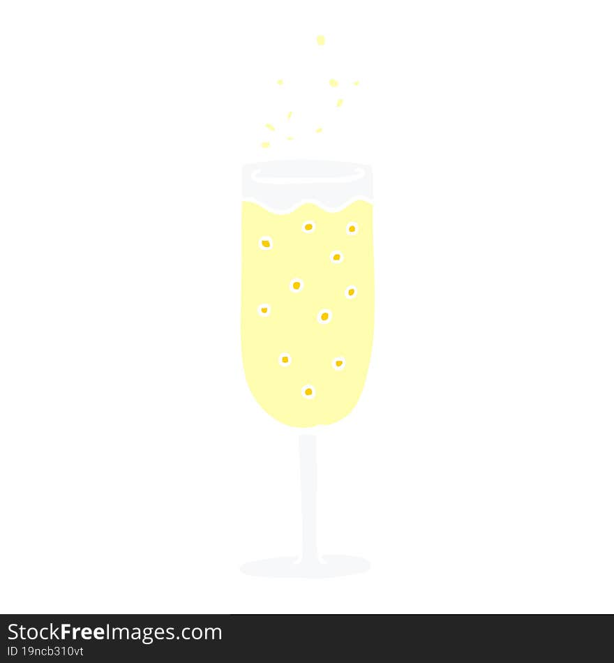 cartoon doodle champagne flute